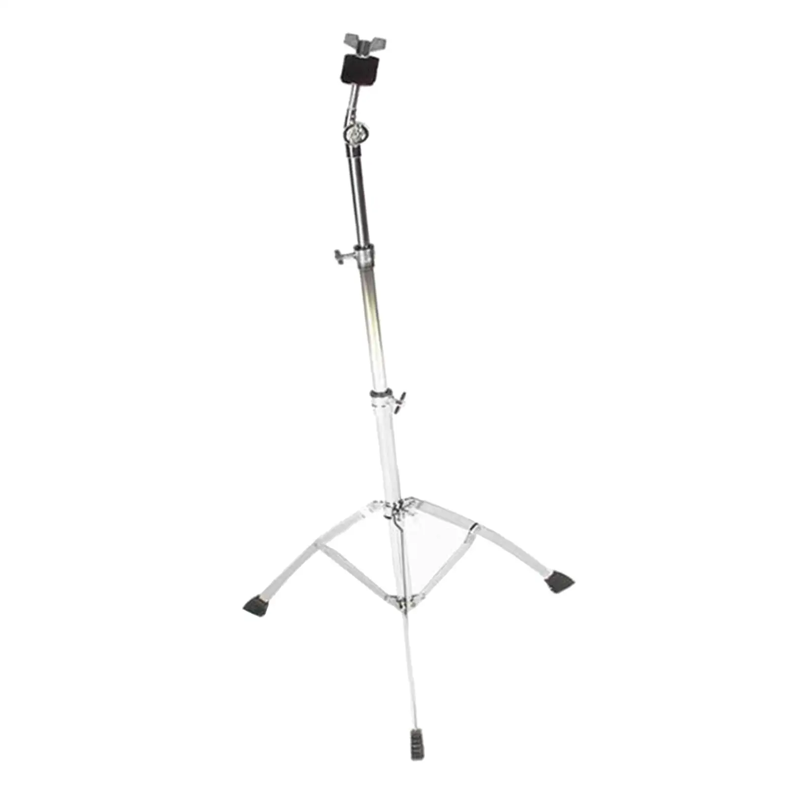 Metal Cymbal Stand Height Adjust Stretchable Legs Floor Triangle Bracket Cymbal Holder with Rubber Feet Percussion Holder Mount