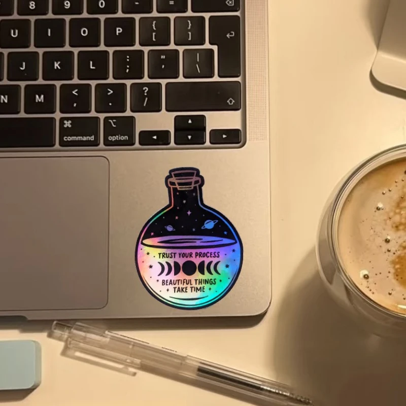 Aquarius Stickers: Trust Your Progress, Moon Phase Stickers, Laptop Stickers