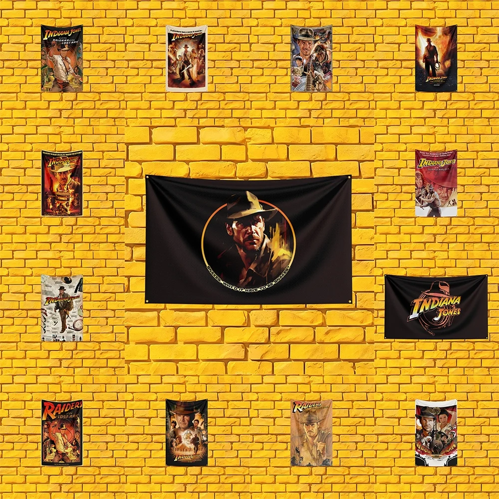 Indiana Jones Style Gaming Flag 3x5 FT 90x150cm Polyester Wall Hanging For Game Room Decor Collector Gift