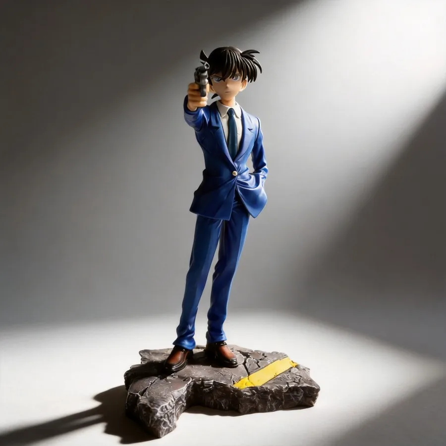 

Detective Conan Shinichi Kudo Q Version Holding Gun Anime Figure Collection Model Decoration Toy 30cm
