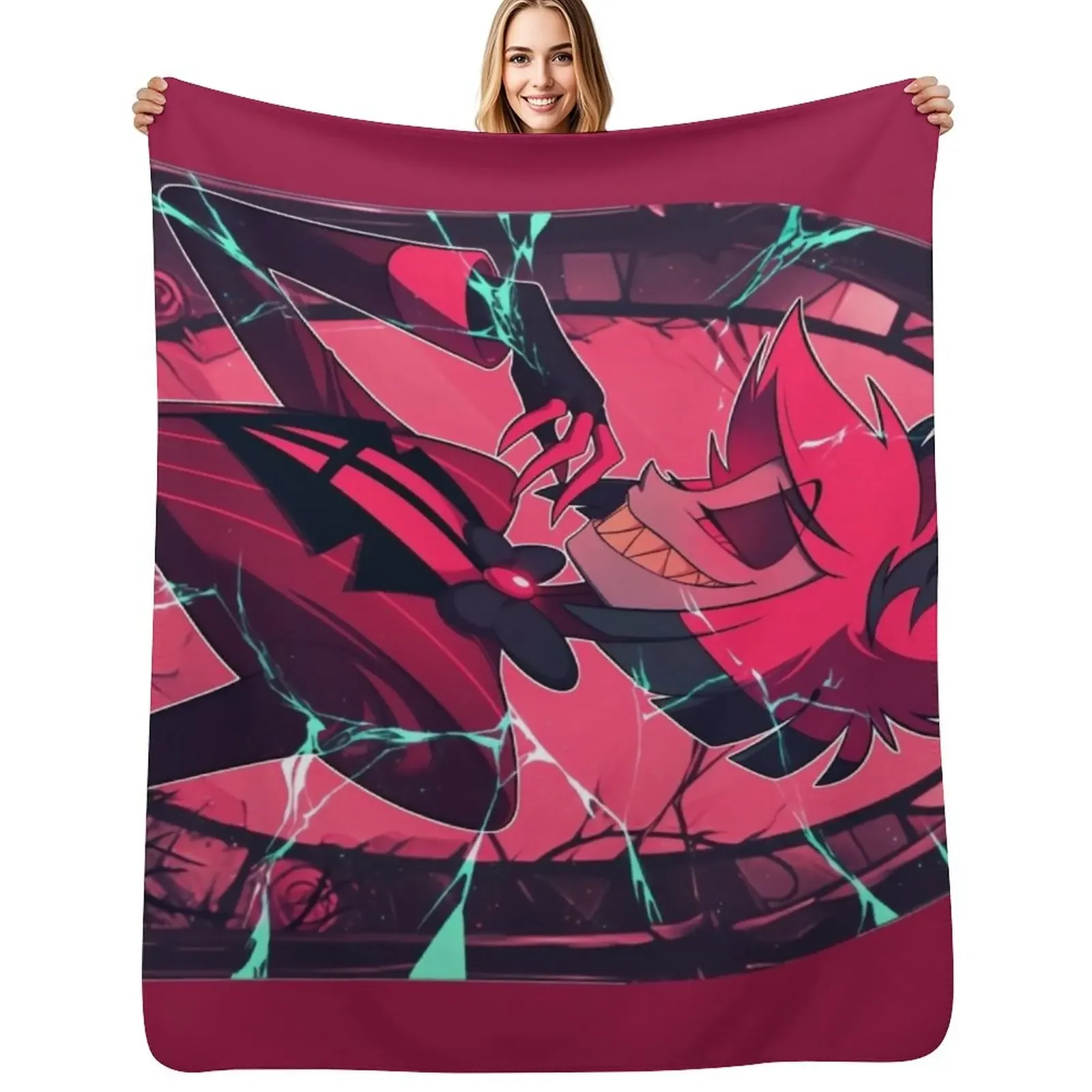 

Stained Glass Alastor - Cracked Throw Blanket Retros Sofa Throw Plaid Blanket