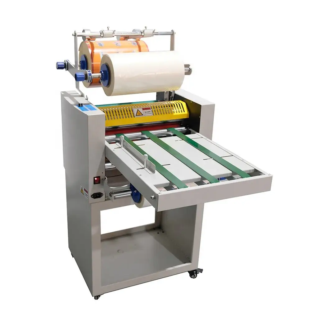Book Cover Laminating Machine 360mm Digital Oil Heating Foil Film Roll Laminator Industrial Roll Laminating Machine with Cutter