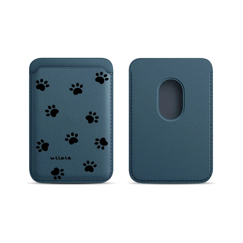 Katzen- und Hundepfoten-Leder-Kartenetui Handyhülle Kartenhalter für Magnetische Hülle Geeignet für alle iPhone Magsafe Karten-Handy-Rückseiten-Taschen – Detail 12