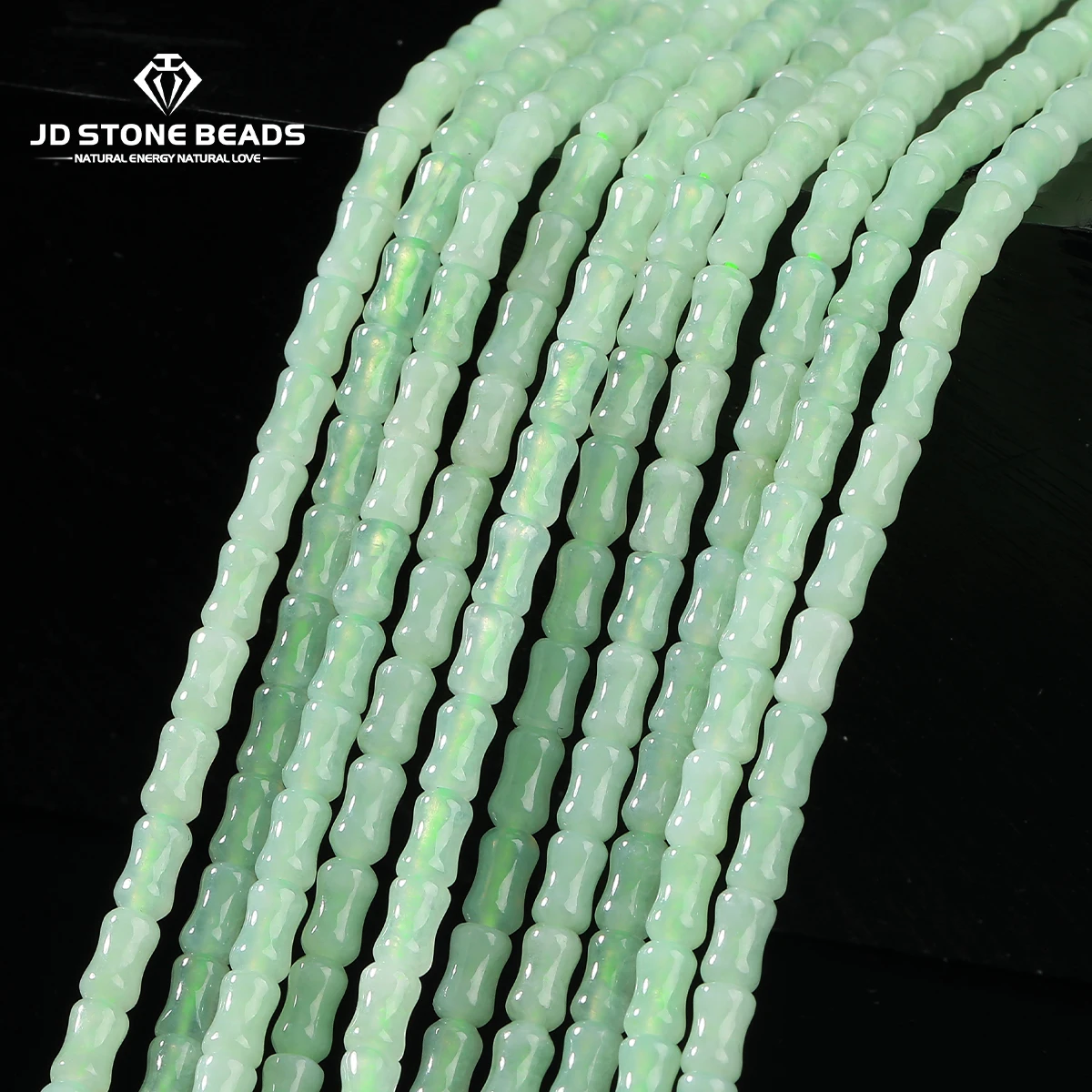 

Natural Stone Emerald Jadeite Bamboo Shape Beads Loose Spacer Gems Bead for Jewelry Making DIY Bracelet Necklace Accessories