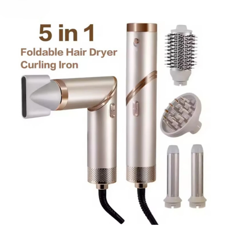

5 in 1 Hair Dryer Brush Brushless High Speed Hair Dryer with Diffuser Ionic Blow Dryer Hot Air Styling Comb Auto Hair Curler