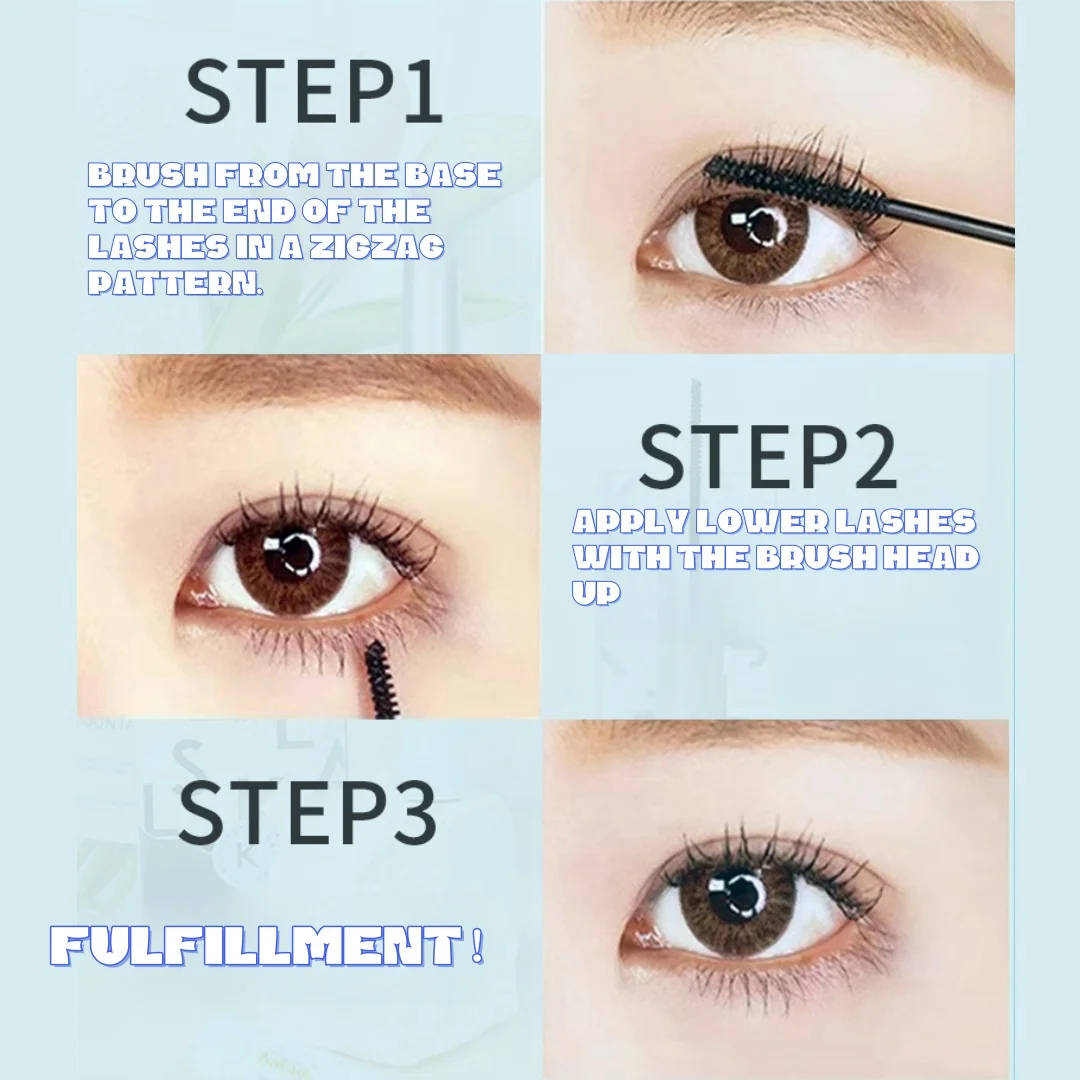 Mascara de longo estiramento, escova não pegajosa, adequada para cílios bem definidos, cosméticos sem maquiagem