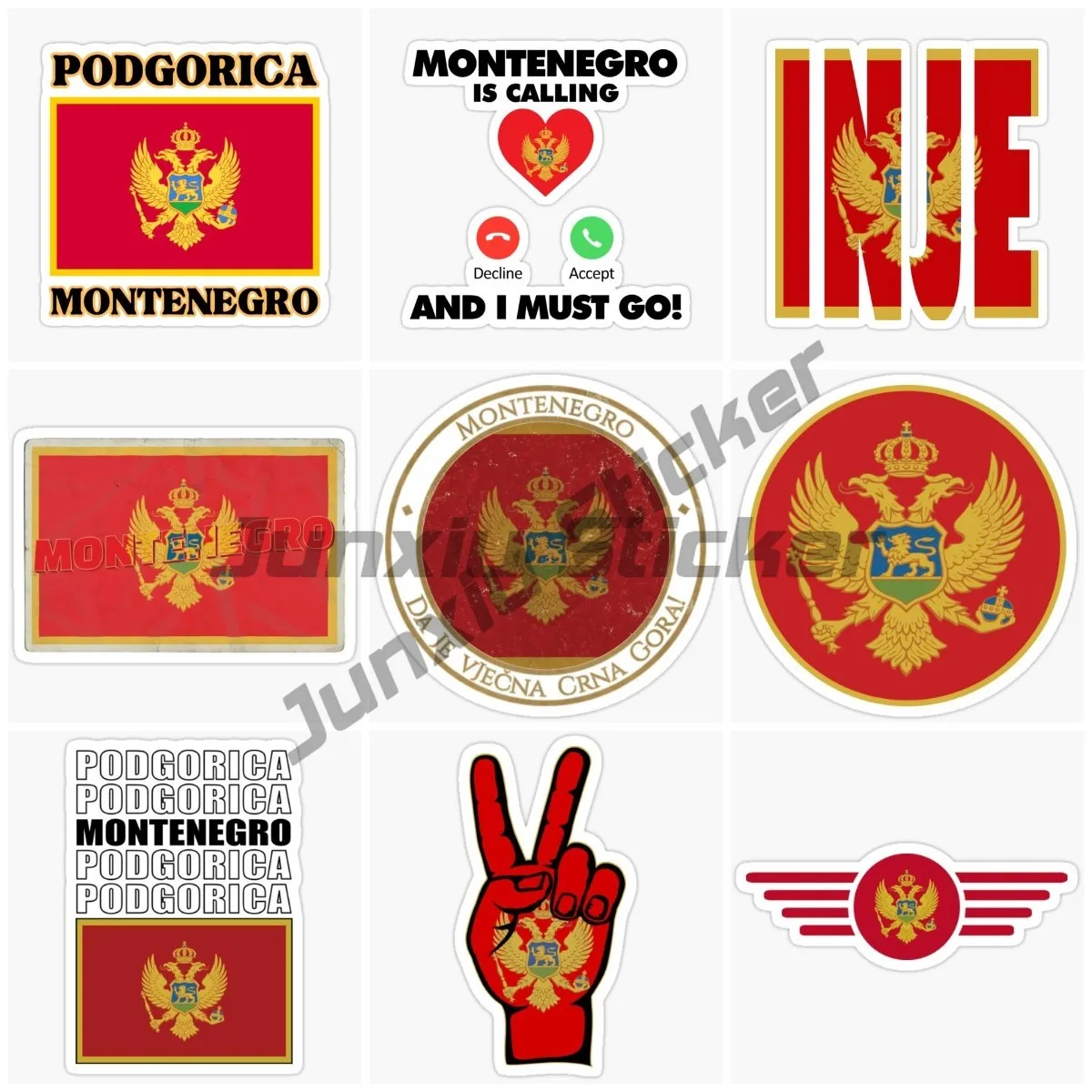 Montenegro National Emblem and Badge Topographic Map Decal Trucks Pickup Camper Vinyl Decals Waterproof Creative Accesorios