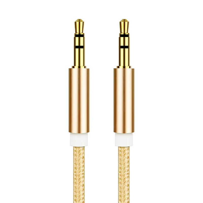 Aluminum alloy male to male audio cable, AUX copper core connecting wire, universal 3.5mm for vehicle use rca