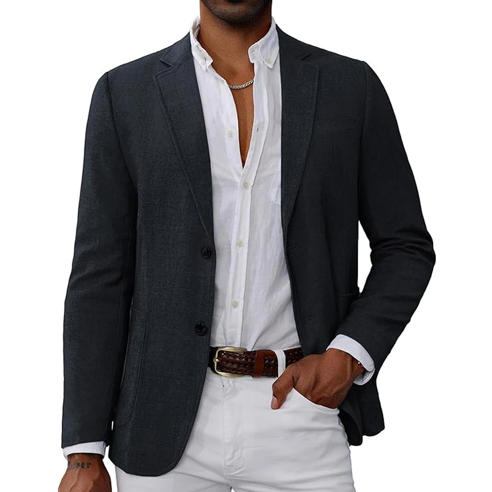 Men's Suit Notched Lapel Casual Blazer Suit Single Breasted Jackets Pants 2 Buttons Lightweight Sport Coats Custom Made