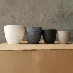Plastic Bonsai Flowerpot Large-capacity Imitation Stone Succulent Flowerpot Frosted Plant Growth Cultivation Pot Home Fashion