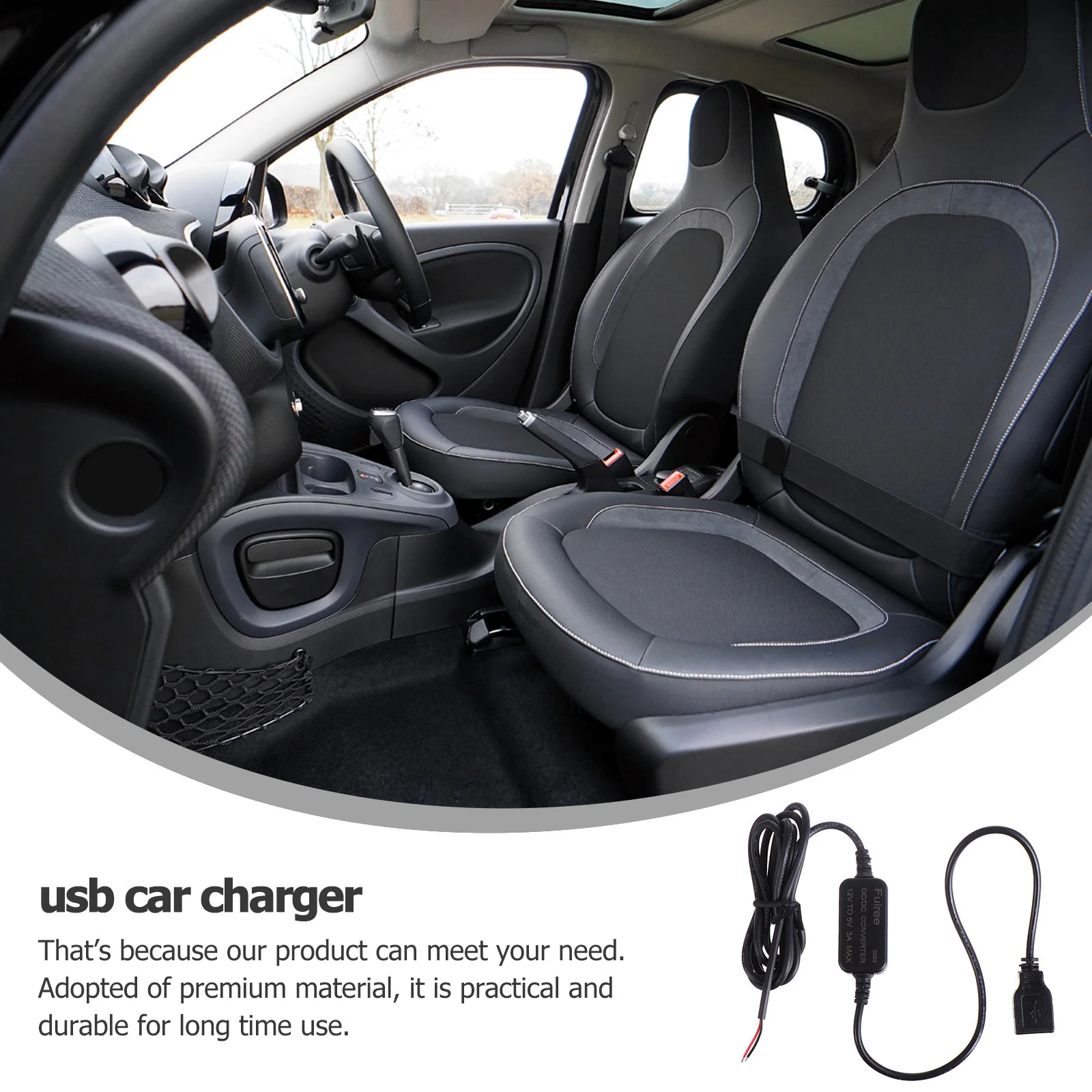 

Car Phone Converter USB Adapter 12V DC Charging Devices Vehicle Power Compact Easy Install GPS Navigation Driving