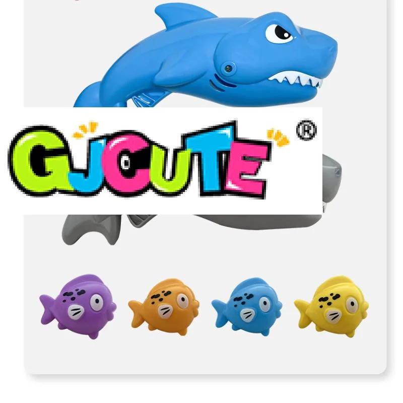 Juego de Bañera para Niños, 5 Piezas, Tiburón Grande Come Peces Pequeños, Juego Acuático Interactivo, Regalo Ideal