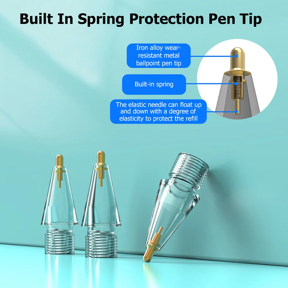 New Tip for Apple Pencil Tip Nib For Apple Pencil 1st 2nd Generation 1 2th Gen Pencil Replacement Tip 2H 2B 4.0 Transparent Nib