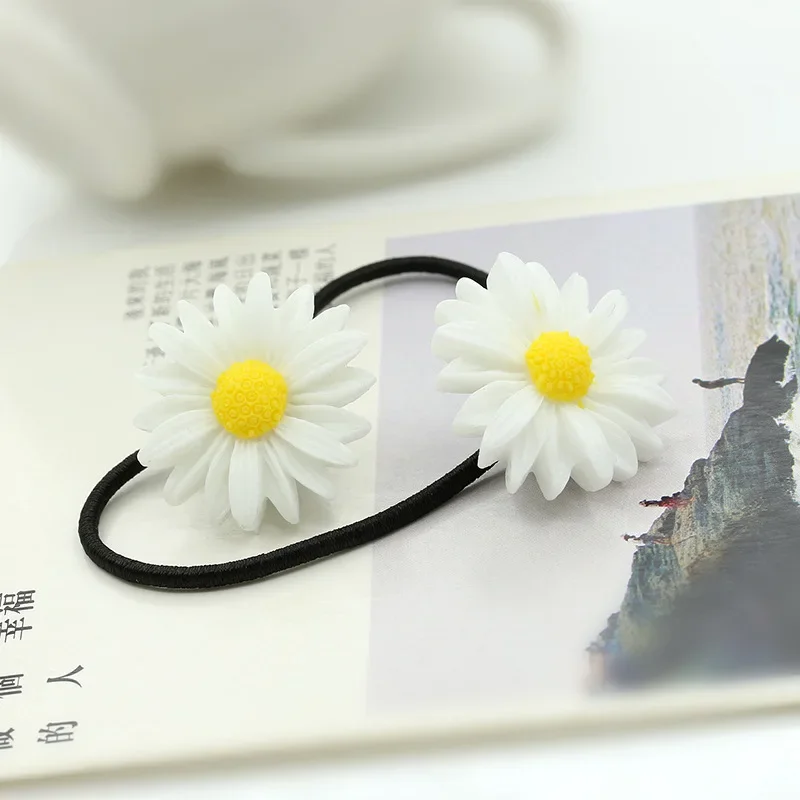 Frische Daisy Blume Haarnadel Koreanische Neue Stil Kamille Haar Zubehör Großhandel Temperament Elastische Haar Seil Weiblichen Schmuck