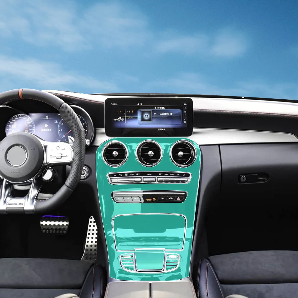 

Для Mercedes-Benz Class-C AMG 2019-2022 Предварительно режущая салон автомобиля PPF Защитная пленка для краски TPU Панель шестерни Наклейка против царапин