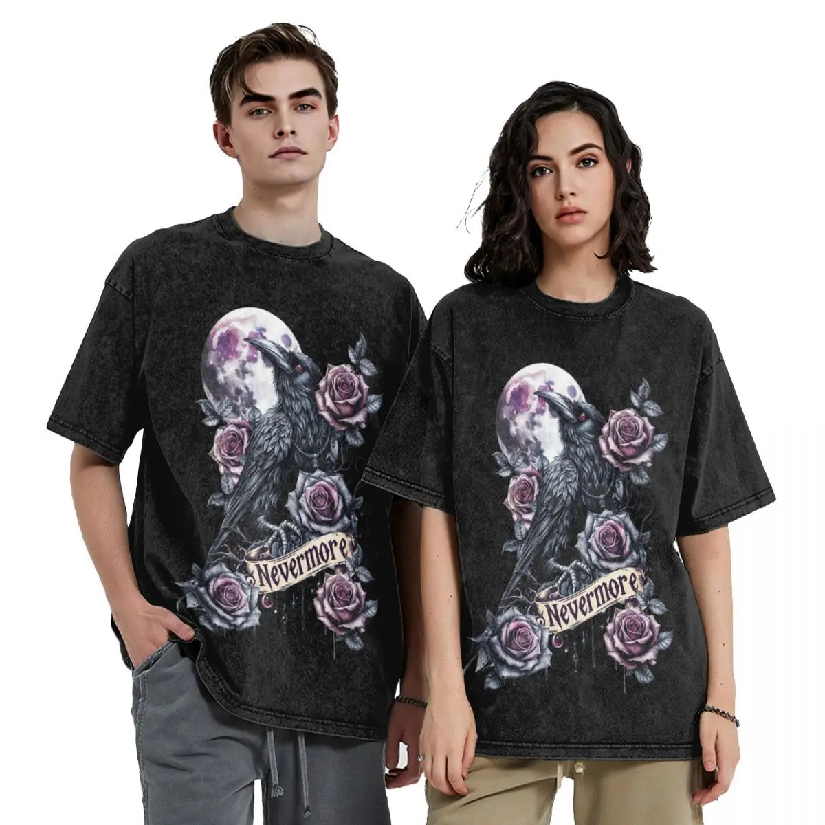 

Black Crow, nevermore, raven, dark roses, Halloween, corvid, black, magic, witchcraft, Wicca T-Shirt