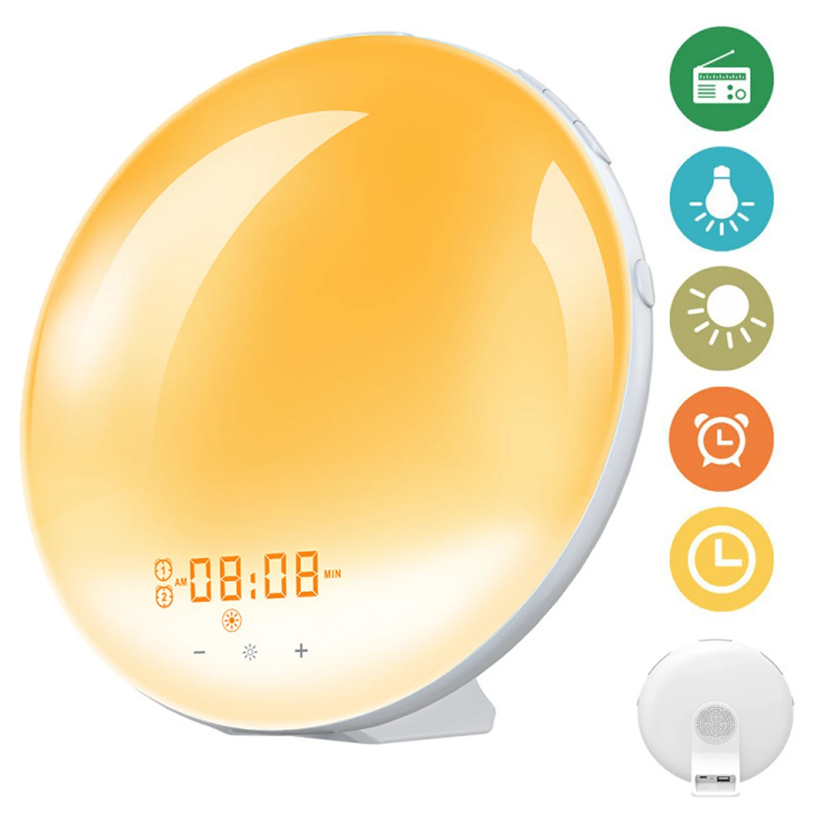 Light Alarm Clock Sunrise Enjoy Calm Mornings With FM Radio And LED Night Light Adjustable Daylight Alarm Clocks