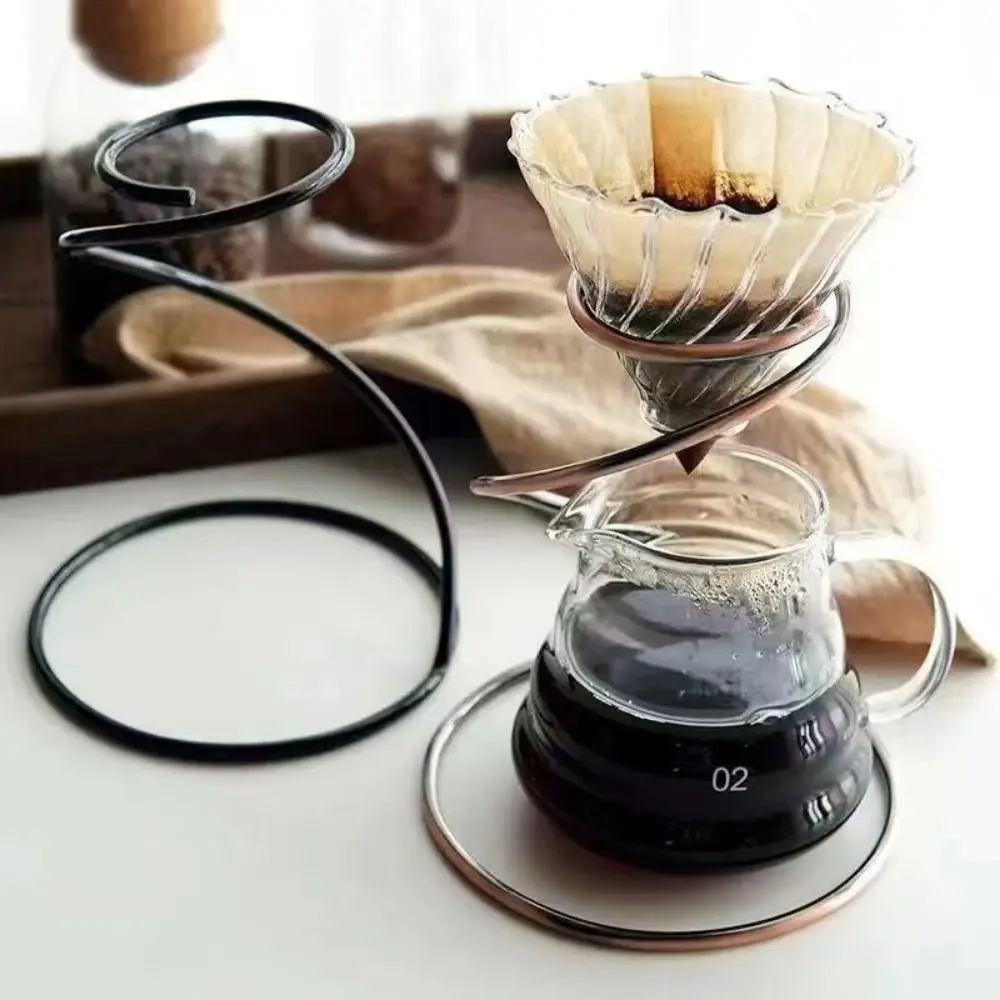 Black Coffee Filter Cup Holder Iron Coffee Supplies Coffee Dripper Stand Tool Cafe Coffee Filter Paper Rack Indoor Outdoor
