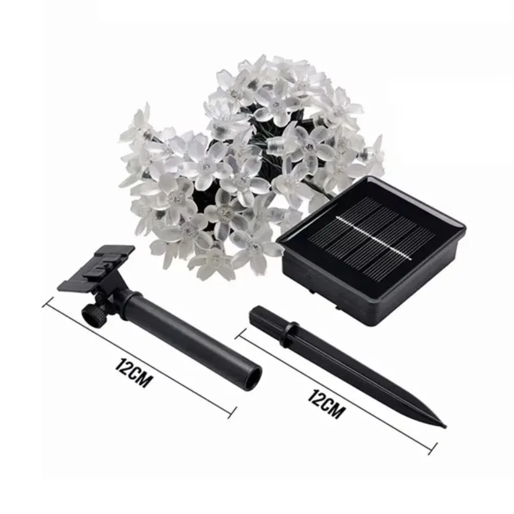 50 LED Solar Garden Lights Outdoor Waterproof String Flower Garland Light for Street Lawn Patio Decoration