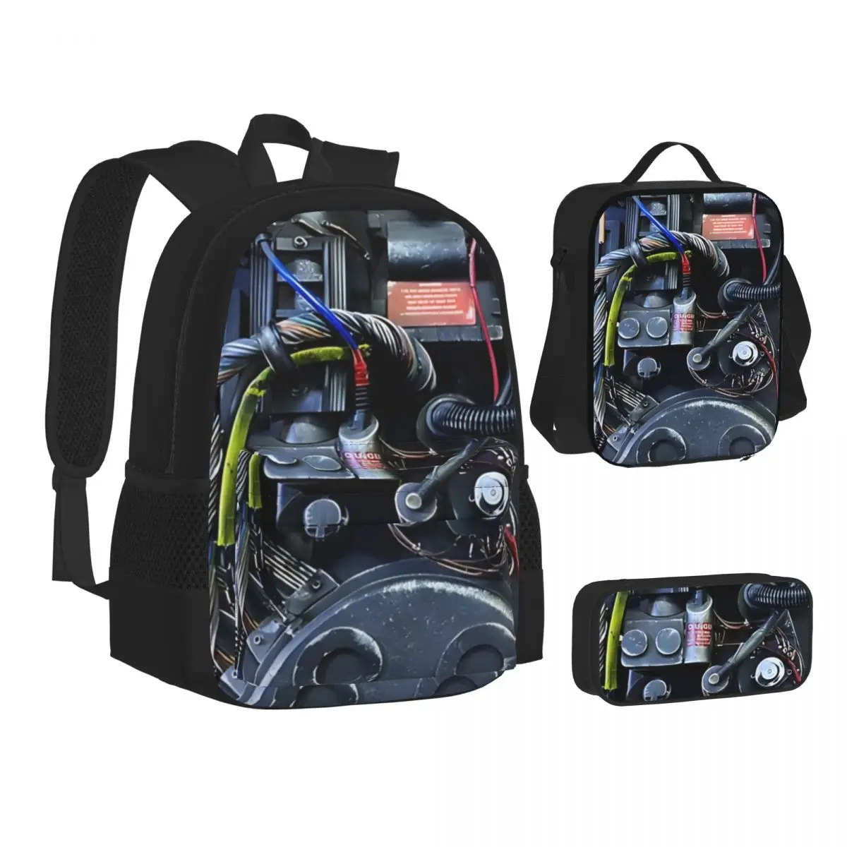 HOT Sale Ghostbuster Proton Pack Backpack School bag, pencil case, lunch bag combination