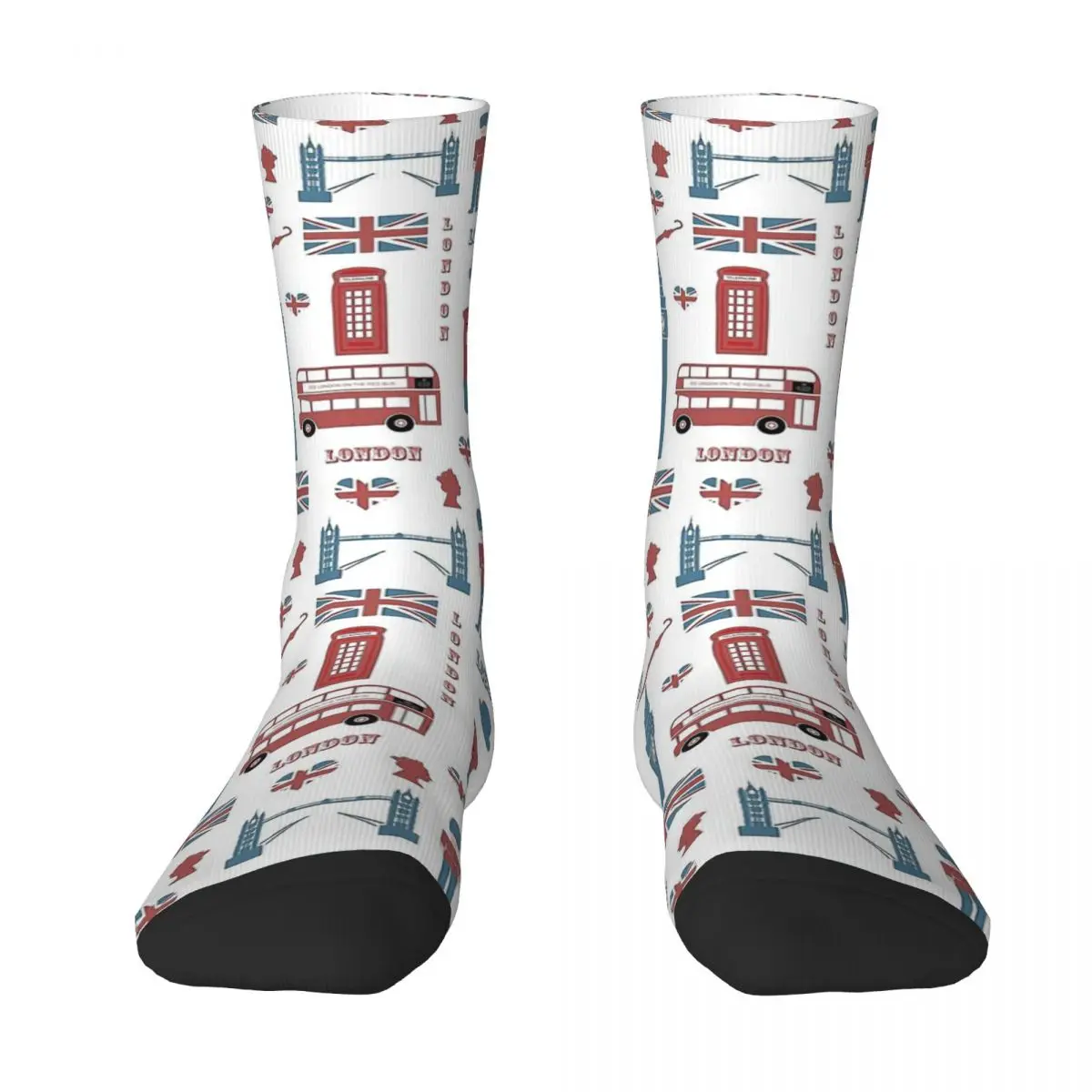 Bus London Icons Wallpaper Men Women Socks Windproof Novelty Spring Summer Autumn Winter Stockings Gift