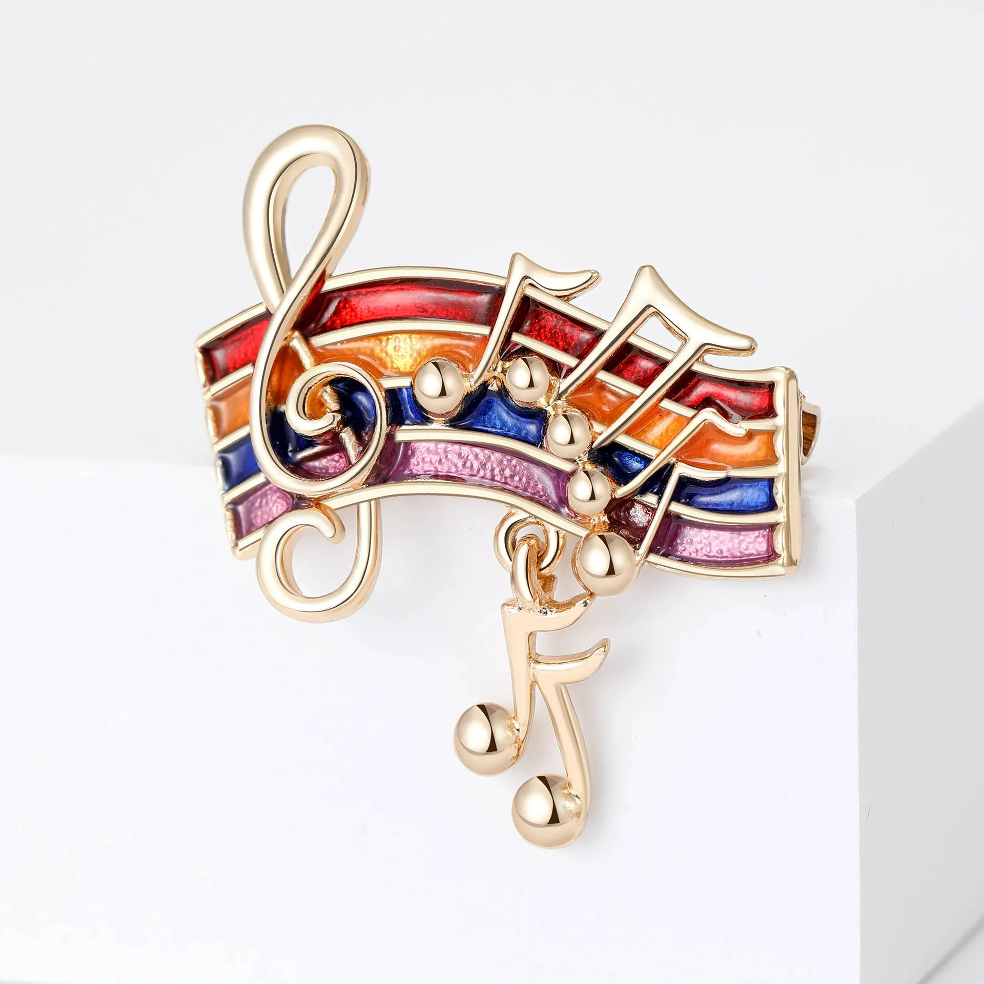 Berry Trendy Enamel Music Note Brooches Unisex Party Casual Office Pins Accessories Gifts