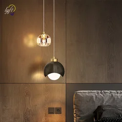 Modern LED Pendant Light For Bedroom Bedside Hanging Lamp Crystal Ceiling Chandelier Dining Table Decoration Nordic Pendant Lamp