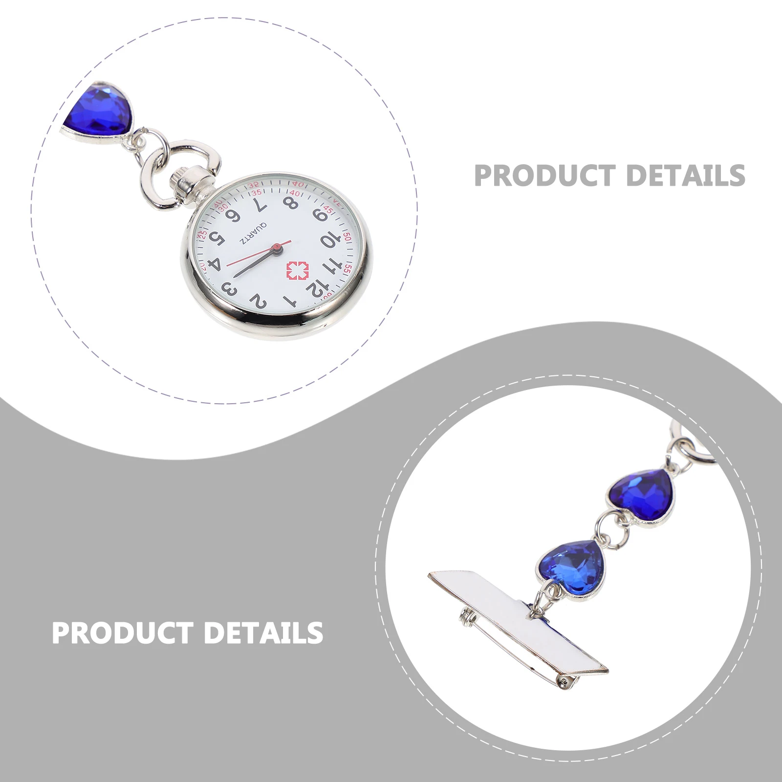 

Nurse Watch Quartz Chest Pocket Watches for Women Clip on Slim Nurses Hanging Decorative Fashionable Practical Timepiece