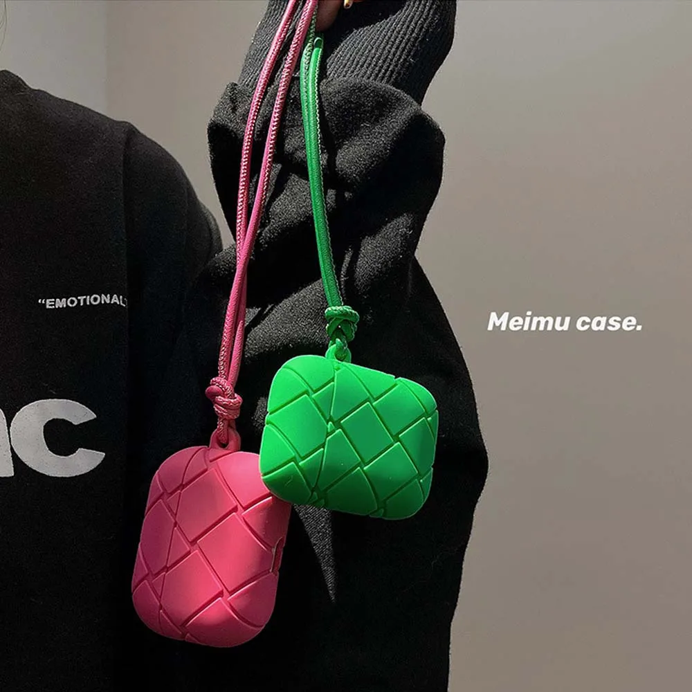 Knit Weave Style Case For airpods 1 2 3 Pro ear phone charge airpod Soft Silicone Strap air pod Cover Holder