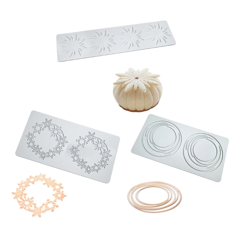 

Christmas Snowflake Pattern Lace Mat Cake Fondant Silicone Mould Easy to Use