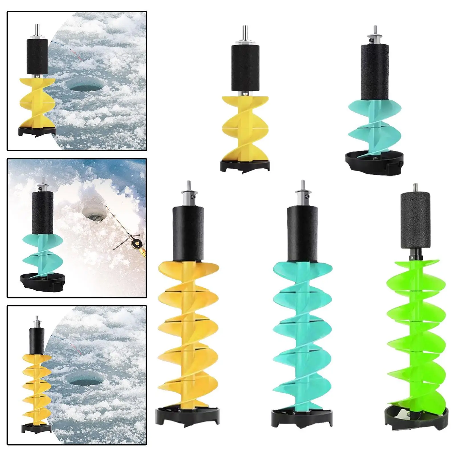 Ice Drill Auger Metal Fast Cutting Nylon Ice Auger Ice Fishing Accessories for Lakes Fishing Winter Sports Outdoor Supplies