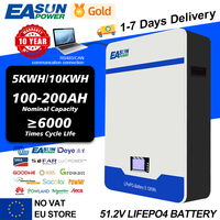 EASUN Powerwall 48V 100AH 200AH LiFePO4 Battery 5KW 10KW 51.2V Solar Rechargeable Bateria PC Monitor RS485 CAN BMS 6000 Cycle