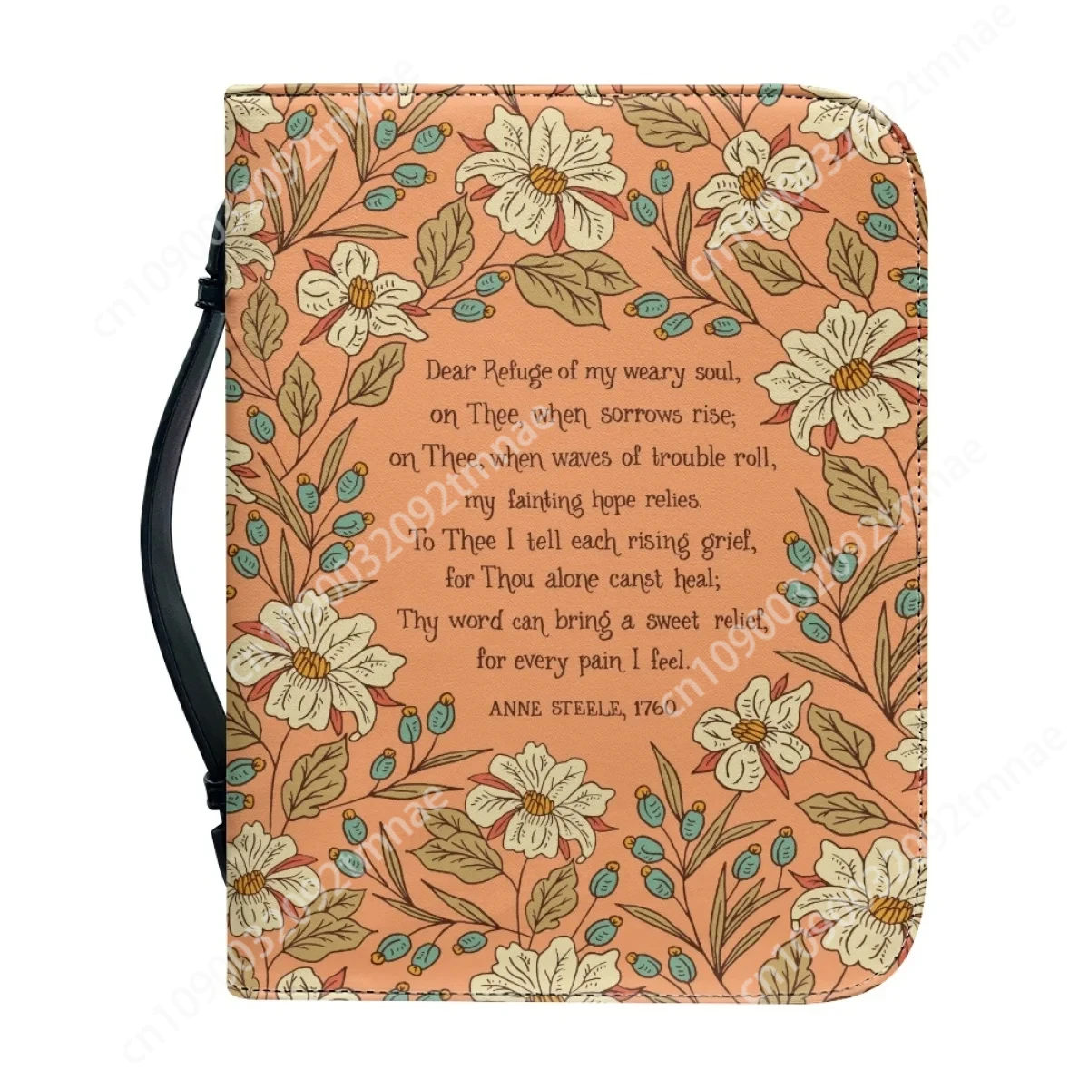 

Multicolor Botanical Custom Women's Bible Bag Cover Case Bible Hymns Printing Scripture Carrying Book Case Vintage Storage Bags