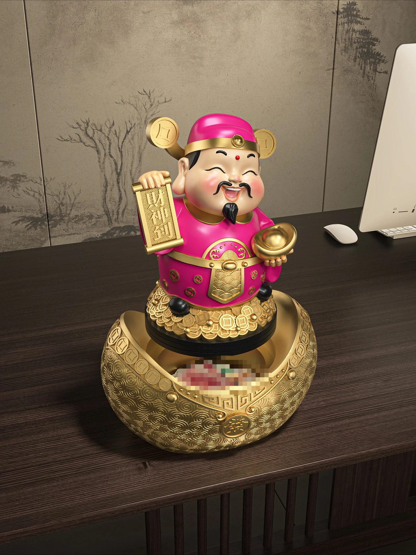 God of Wealth Entrance Ornaments Wealth Decorations Living Room Tabletop High-end Soft Decorations Housewarming New Home Gifts