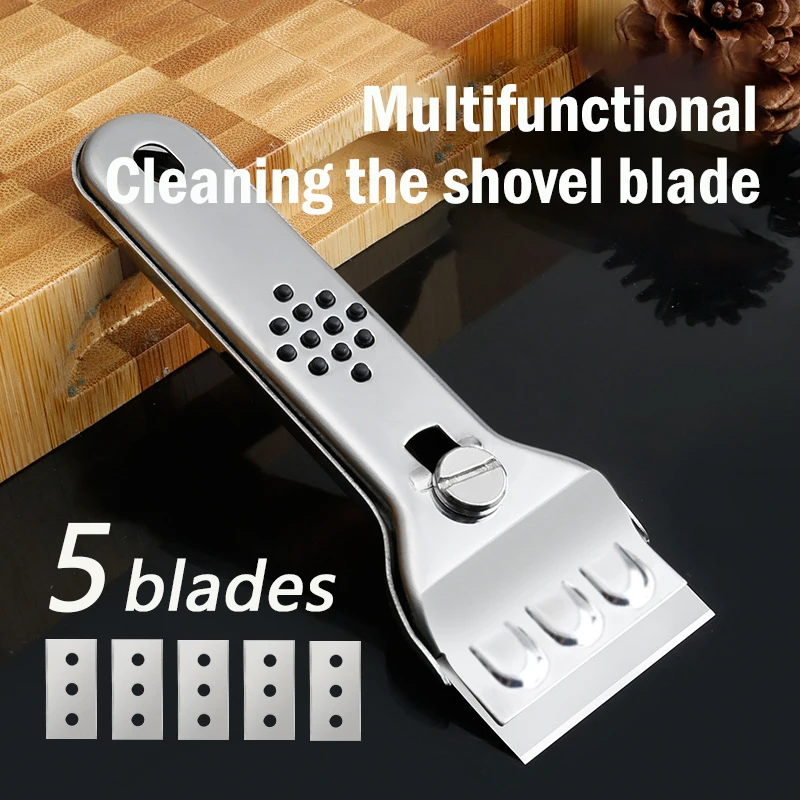 Adjustable Stainless Steel Razor Scraper Cleaner Glass Stove Tile Wall Floor Paint Residue Sticky Dirt Removing Tool