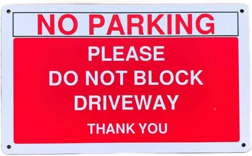 

1d, упаковка из 2 знаков парковки без парковки, не блокируйте знак подъездной дороги, доступ к частной собственности