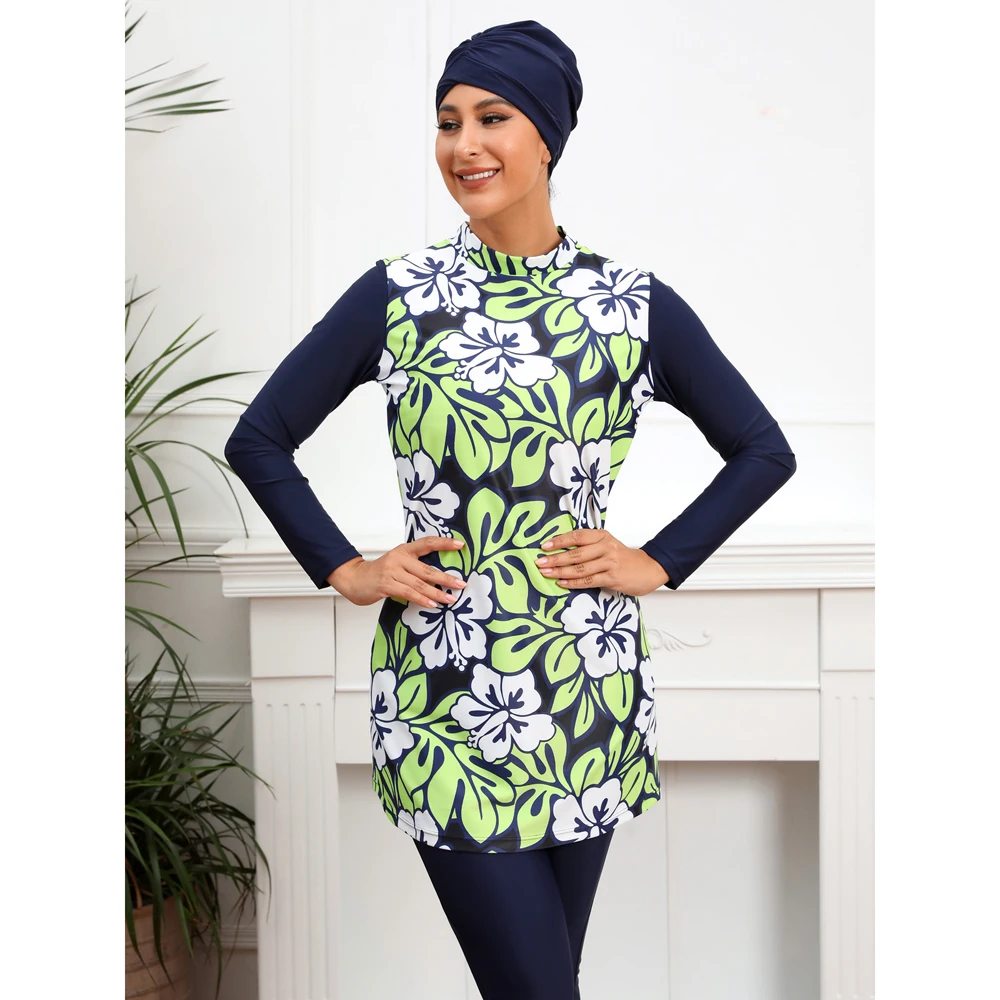 YONGSEN Surf Burkini 2024 - Plus Size Muslim Swimwear, Conservative Long Sleeve Beach Swimsuit