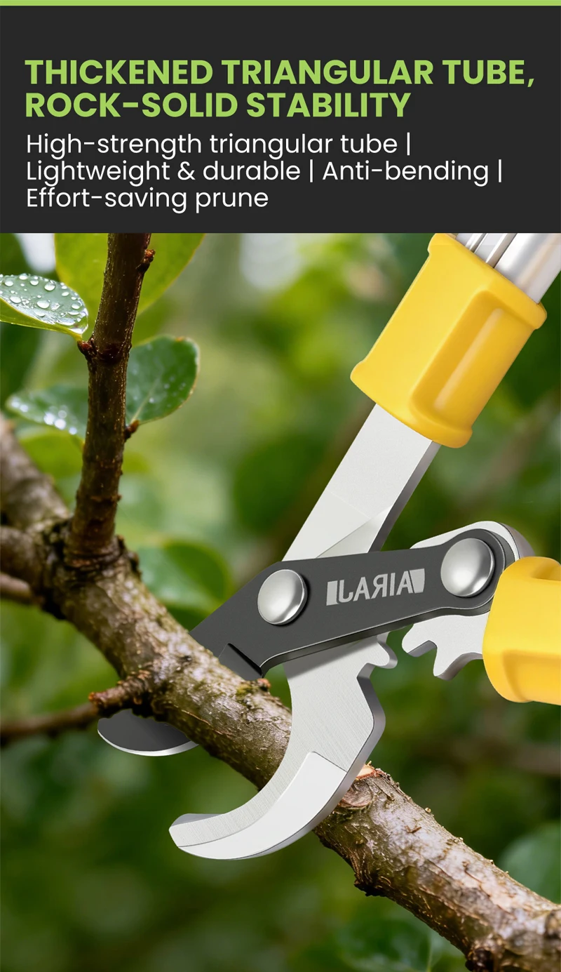 AIRAJ Ausziehbare Aluminium-Gartenschere, Große Öffnung mit Gezahnten Klingen, Effiziente Gartenschere für Äste - SK5-Klinge – Detail 5