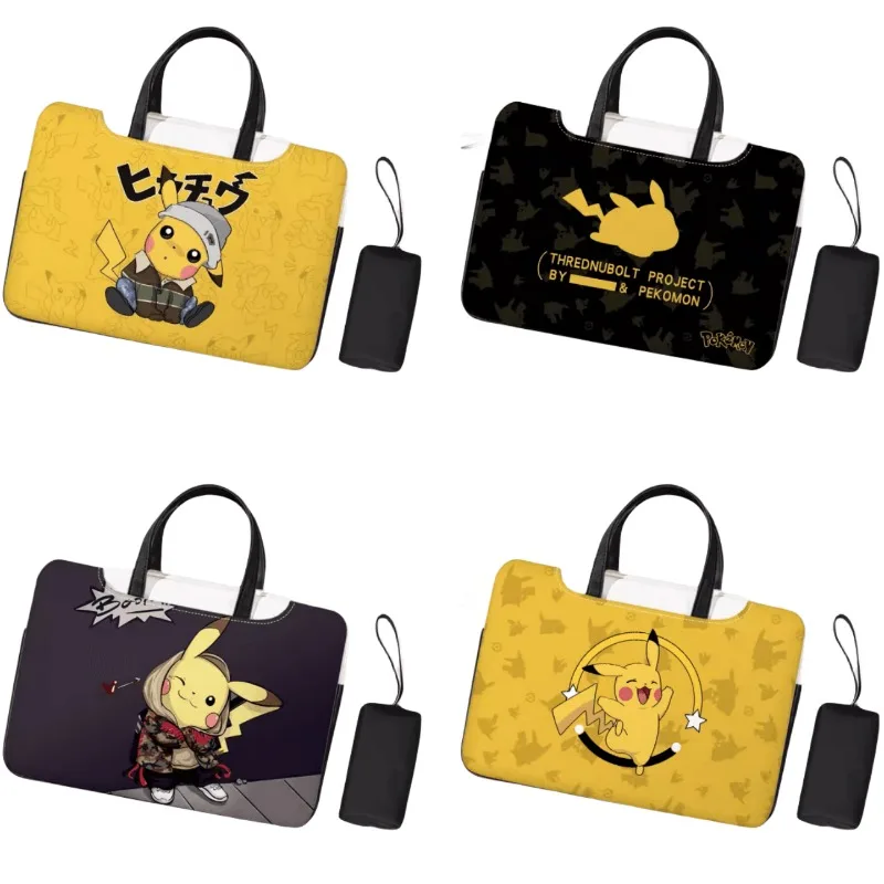 Pokemon Laptop Bag Protective Case Pikachu Gaming Laptop Sleeve Portable Tote Bag Cute Multifunctional Storage Bag Office Gift