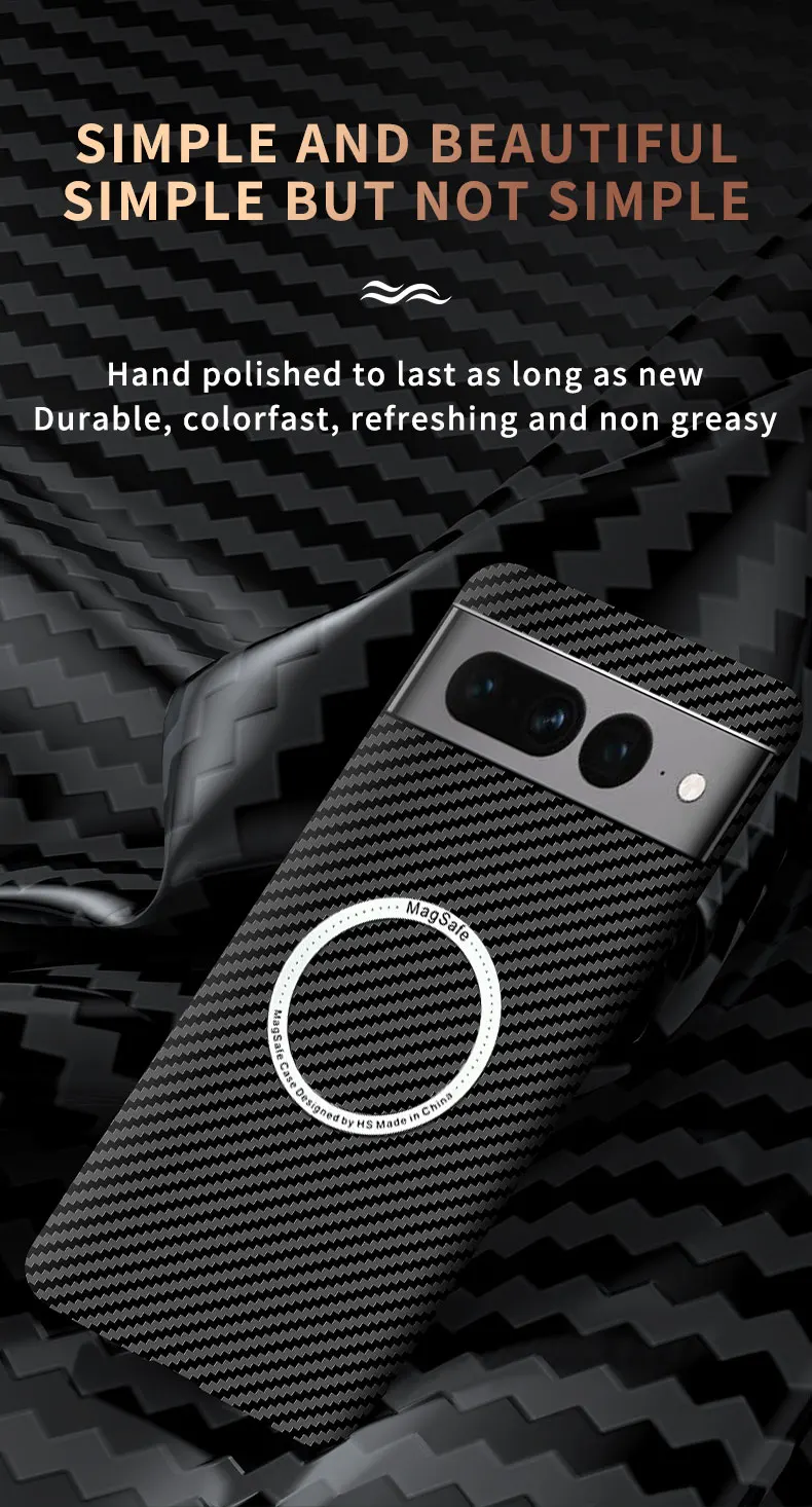 2025 New Luxury Carbon Fiber Texture Pattern Magnetic Ultra Slim Case For Google Pixel 8 9 10 Pro Matte MagSafe Ring Armor Cover