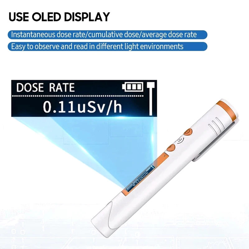1 zestaw piórem licznik geigera wykrywacz promieniowanie jądrowe dozymetr osobisty Tester rentgenowski biały