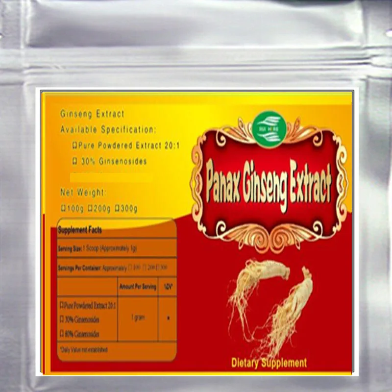 300Gram @ Bubuk Ekstrak Ginseng Panax Ginsenoside 30% Bubuk Meningkatkan Energi