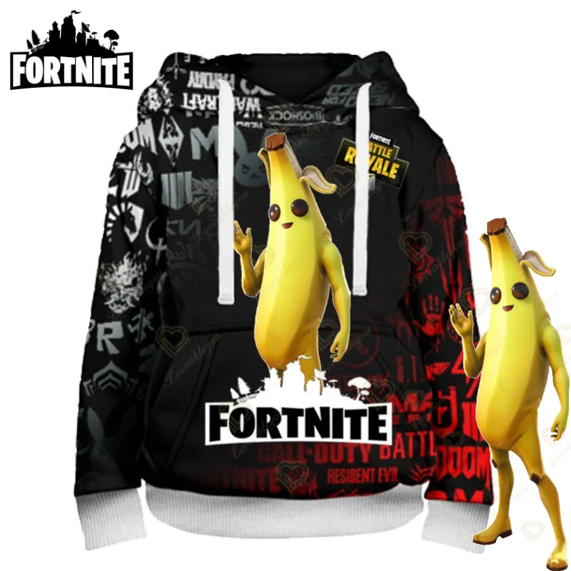 Fortnite Peely Print Neue Design Sweatshirts Hoodies Männer Frauen Kinder Langarm Mode Lässig Mit Kapuze Streetwear Pullover