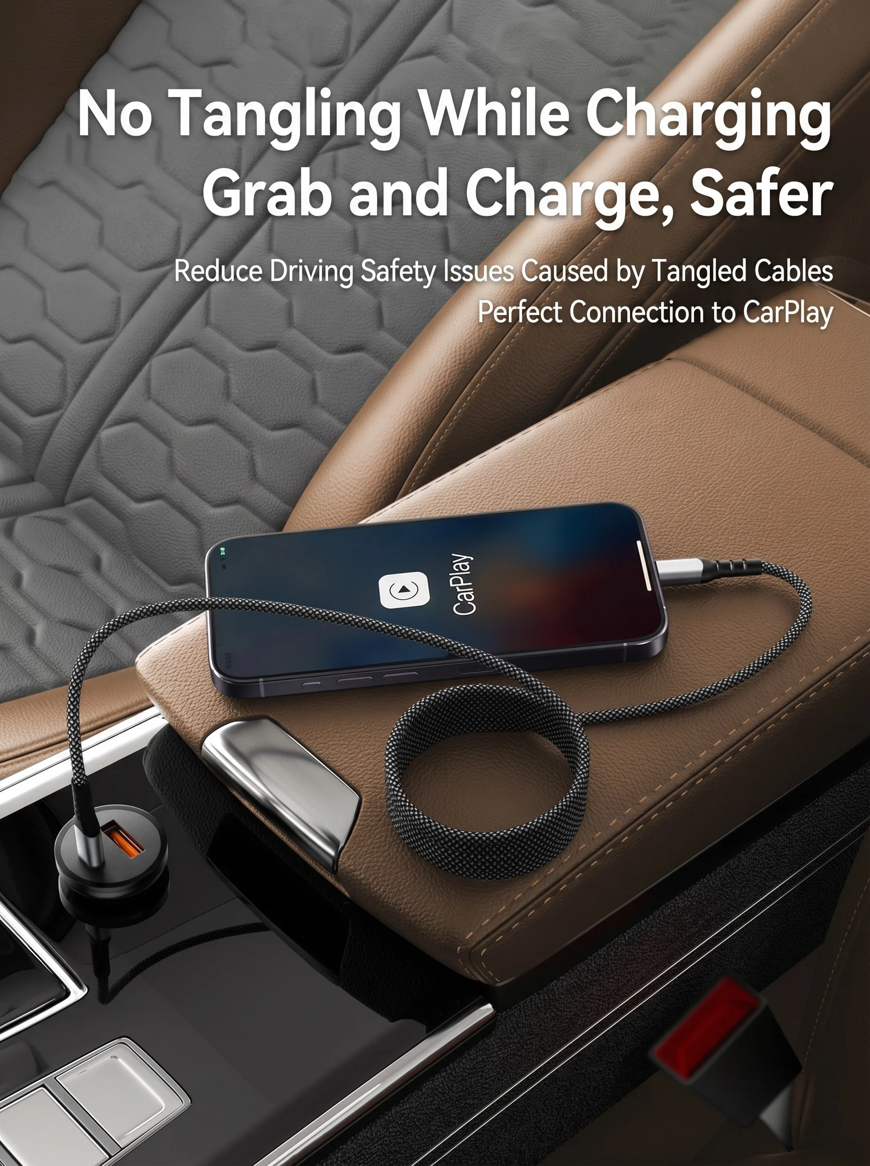 ASUS PD 60W Magnetyczny kabel USB C do Lightning z mocowaniem na magnes do iPhone 14 Pro Max 13, kabel do szybkiego ładowania i transmisji danych, w oplocie, z USB C na Lightning — zdjęcie produktu 4