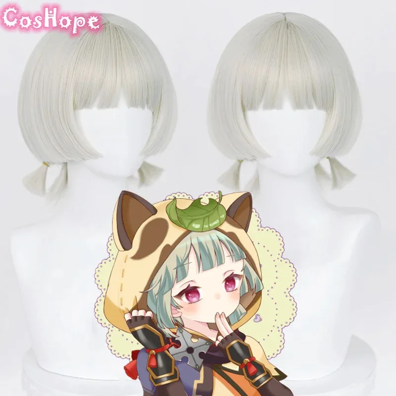 

Парик для косплея Sayu, 35 см, короткий серый золотой парик, аниме, парики для косплея, термостойкие синтетические парики