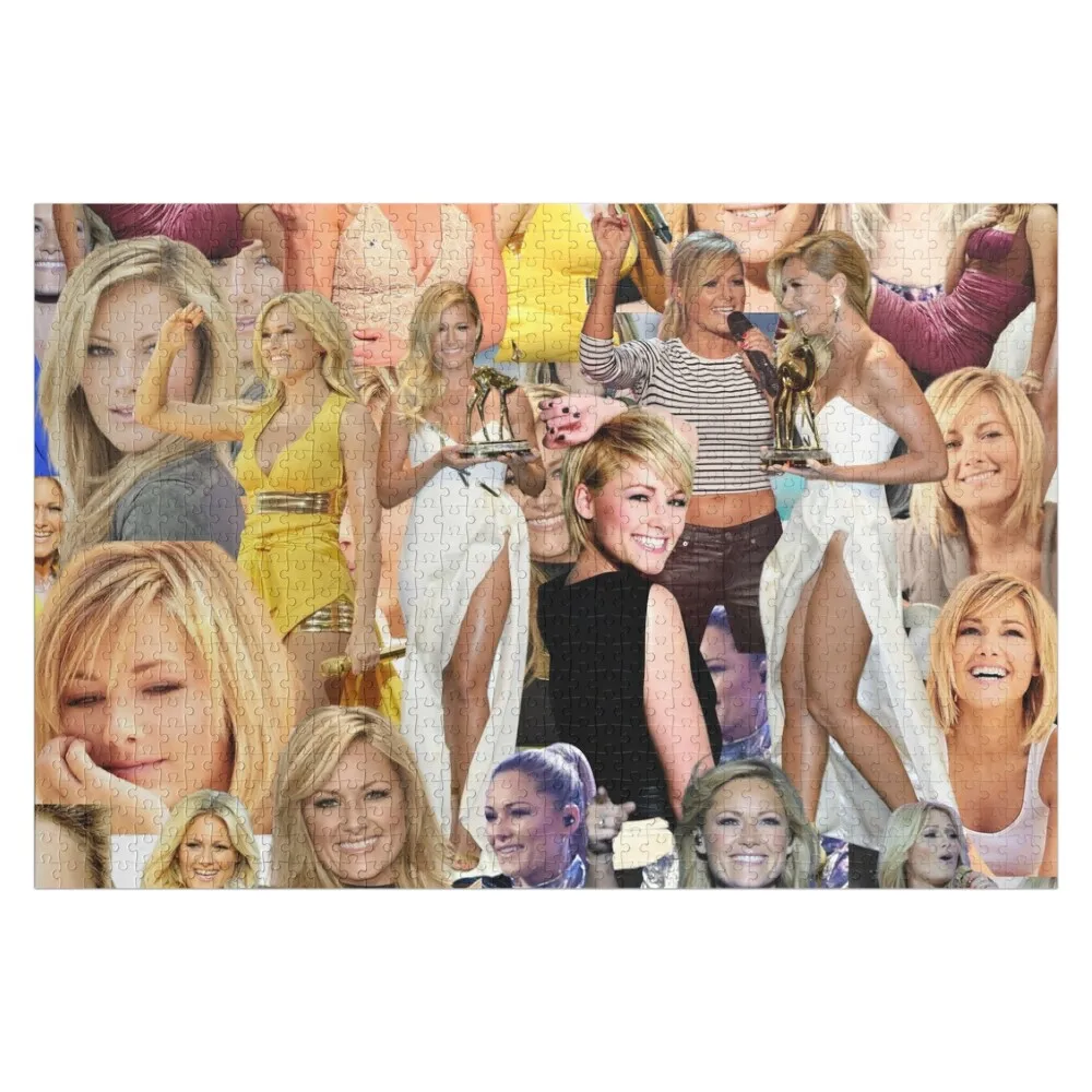 

Helene Fischer German Singer Abstract Collage Pattern Jigsaw Puzzle Personalize Personalized Baby Object Name Wooden Toy Puzzle
