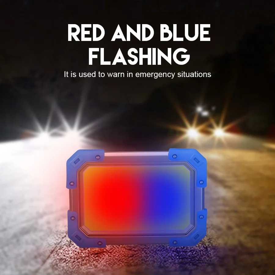 Powerful LED Work Light Type-C Rechargeable Lamp Outdoor Portable Camping Flashlight Built-in 3 18650 Battery Emergency Repair