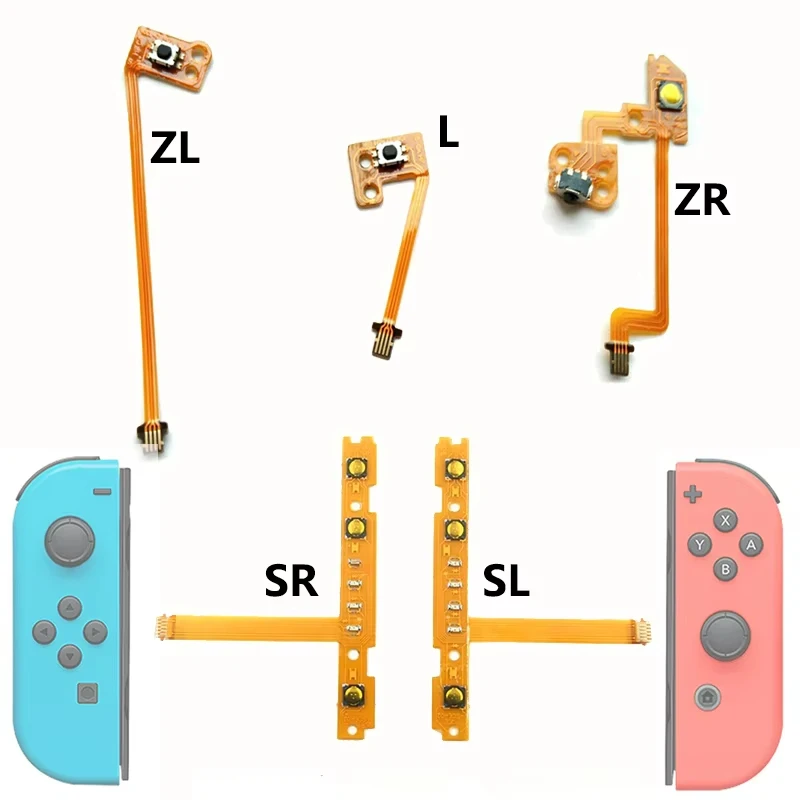 Substituição de cabo flexível de fita de chave de botão direito e esquerdo SL SR ZR ZL L para Nintendo Switch JoyCon NS Repair Par