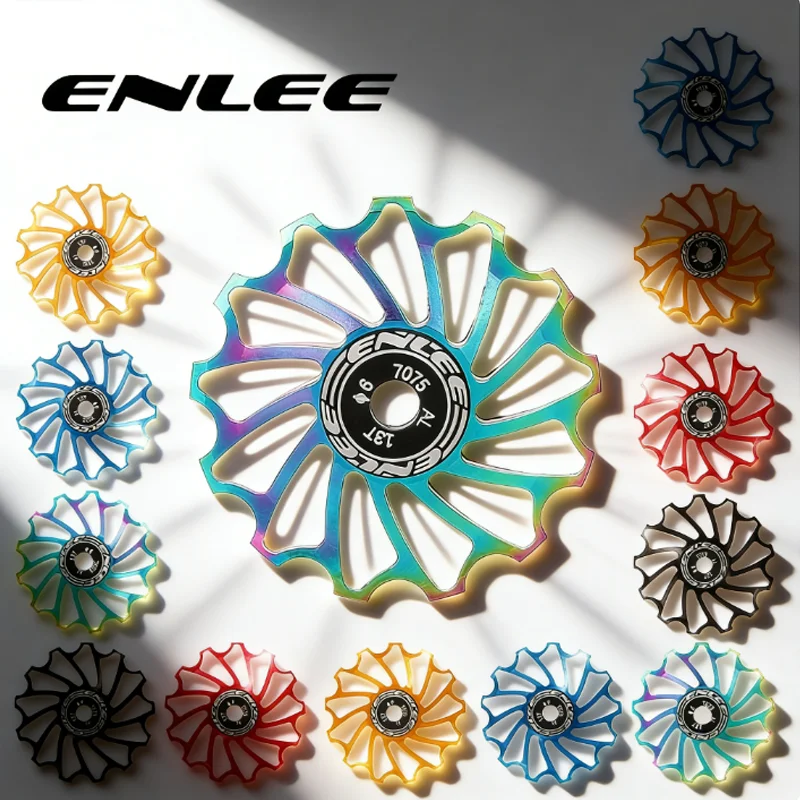 AliExpress enlee ENLEE Aluminum Alloy Bike Guide Wheel 11T 13T Wear-Resistant Rear Derailleur Jockey Wheel CNC Stable Pulley Wheel Bike Accessory