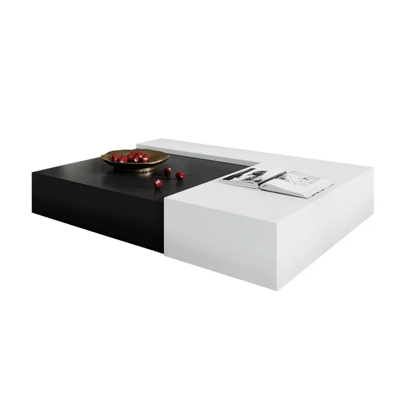 

Современный квадратный деревянный журнальный столик, черно-белый стол для гостиной